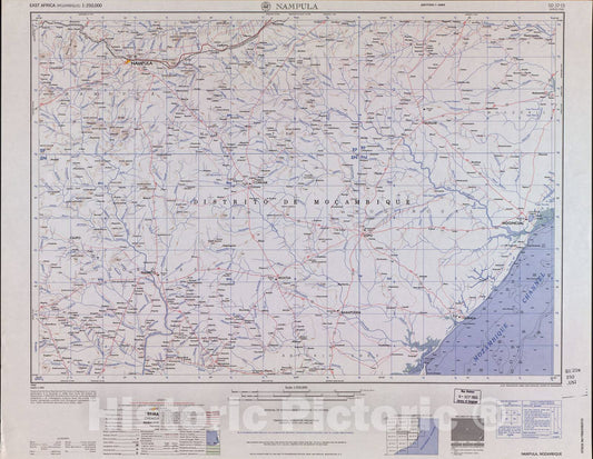 Historic 1954 Map - East Africa 1:250,000. - Nampula