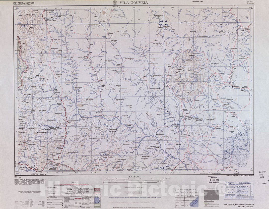 Historic 1954 Map - East Africa 1:250,000. - Vila Gouveia