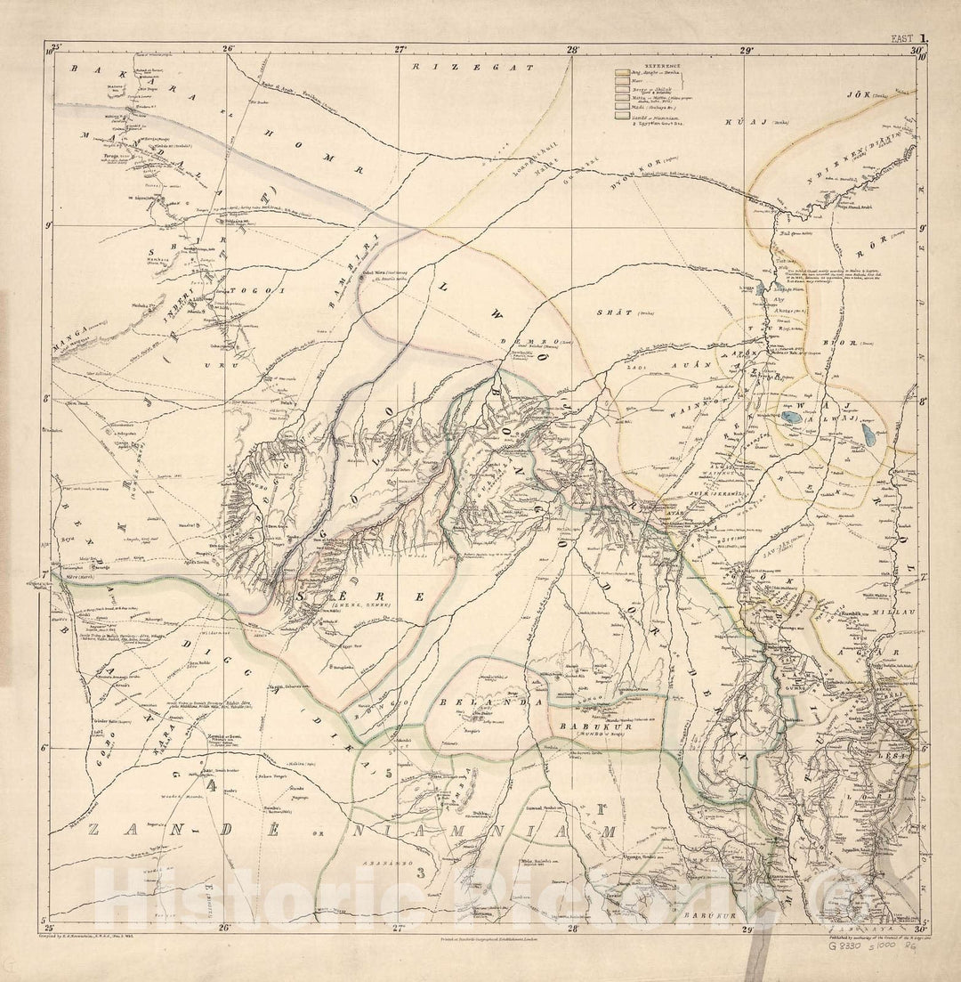 Historic 1881 Map - A map of Eastern Equatorial Africa - East 1