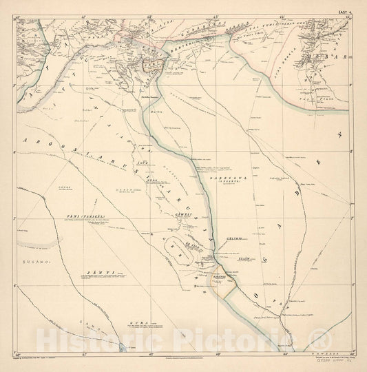 Historic 1881 Map - A map of Eastern Equatorial Africa - East 4