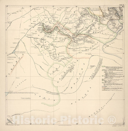 Historic 1881 Map - A map of Eastern Equatorial Africa - East 7