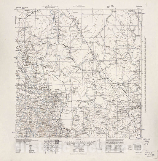 Historic 1942 Map - Sierra Leone, Africa - 1:250,000 - Kissidugu - Adv. ed.