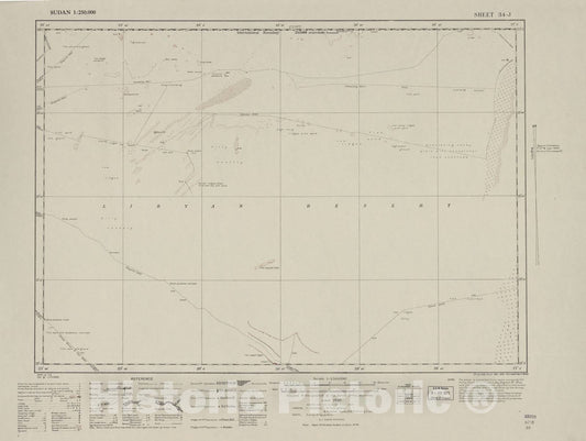 Historic 1909 Map - Sudan 1:250,000 - No Title 34-J Jun 1940 - Anglo-Egyptian Sudan