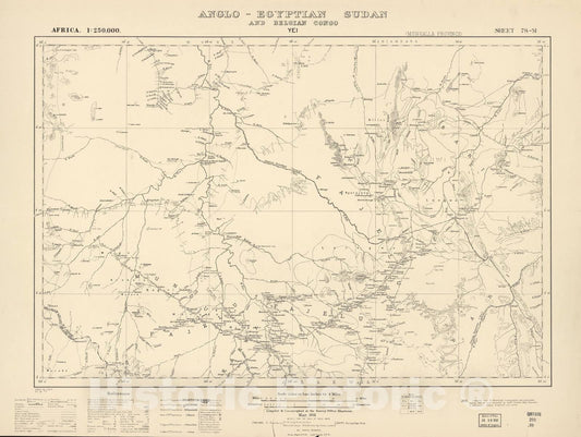 Historic 1909 Map - Sudan 1:250,000 - Yei Sheet 78-M Mar 1931 - Anglo-Egyptian Sudan