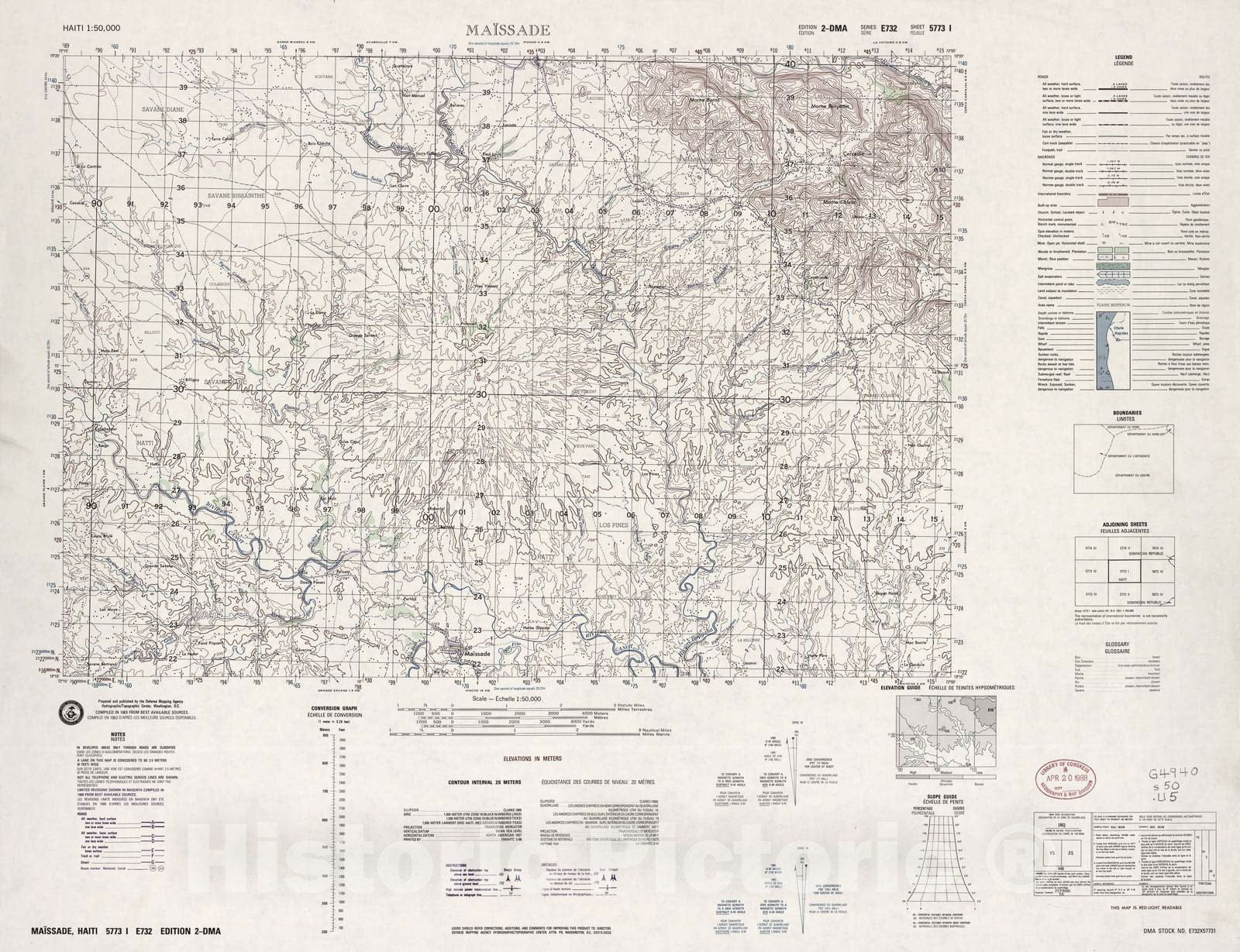 Historic 1948 Map - Haiti 1:50,000. - Maissade, Sheet 5773 I - 2 ed.
