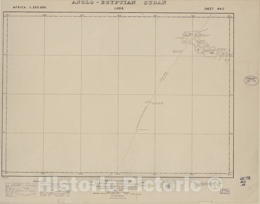Historic 1909 Map - Sudan 1:250,000 - Lagia Sheet 44-C Nov 1922 - Anglo-Egyptian Sudan