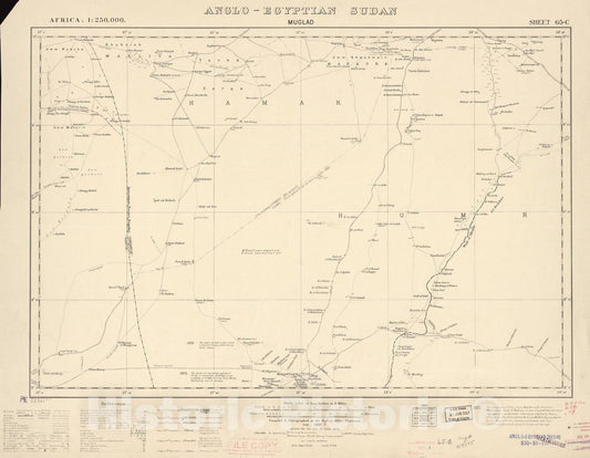 Historic 1909 Map - Sudan 1:250,000 - Muglad Sheet 65-C Jul 1931 - Anglo-Egyptian Sudan