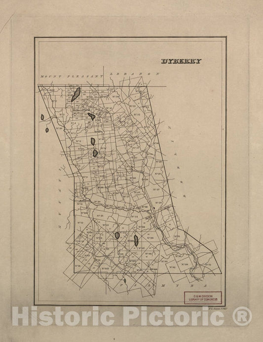 Historic 1828 Map - Warrantee landholdings in The townships of Wayne County, Pa, ca. 1828-1835