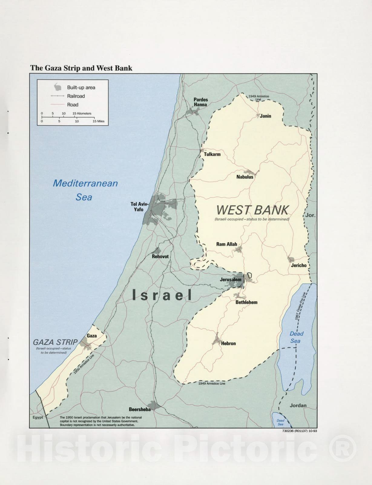 Historic 1994 Map - The Gaza Strip & West Bank : a map Folio - The Gaza Strip and West Bank - Gaza Strip and West Bank