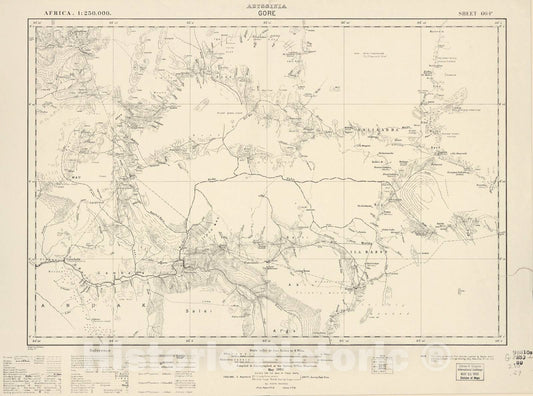 Historic 1909 Map - Sudan 1:250,000 - Gore Sheet 66-P May 1933 - Anglo-Egyptian Sudan