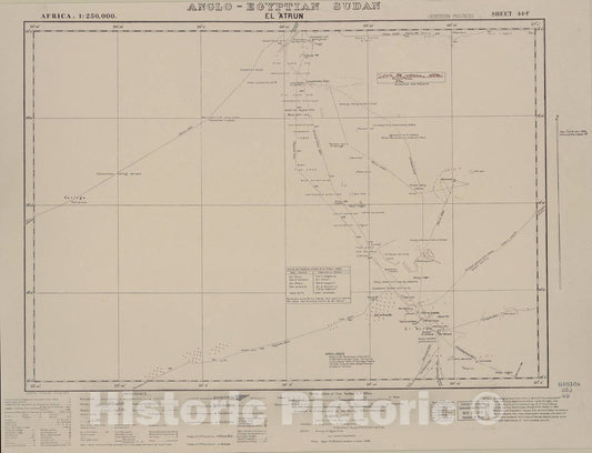 Historic 1909 Map - Sudan 1:250,000 - El Atrun Sheet 44-F Aug 1942 - Anglo-Egyptian Sudan