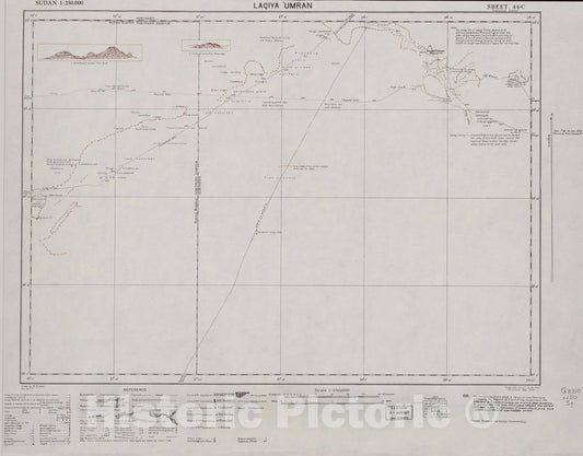 Historic 1909 Map - Sudan 1:250,000 - Laqiya Umran Sheet 44-C May 1942 - Anglo-Egyptian Sudan