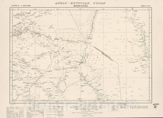 Historic 1909 Map - Sudan 1:250,000 - Meshra' Er Req Sheet 65-P Oct 1931 - Anglo-Egyptian Sudan 1