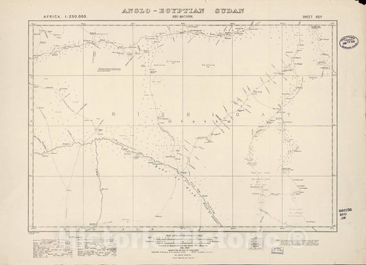 Historic 1909 Map - Sudan 1:250,000 - Abu Matarik Sheet 65-F Feb 1922 - Anglo-Egyptian Sudan 2