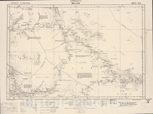 Historic 1909 Map - Sudan 1:250,000 - Wallega Sheet 66-L Dec 1934 - Anglo-Egyptian Sudan 1