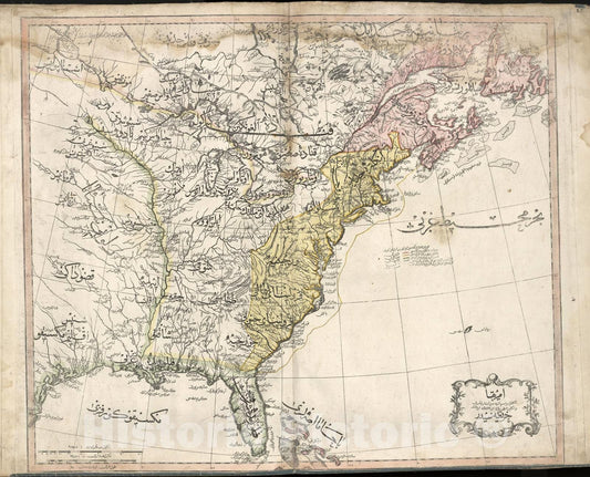 Historic 1803 Map - Cedid Atlas tercÃÂ¼MESI - Eastern United States