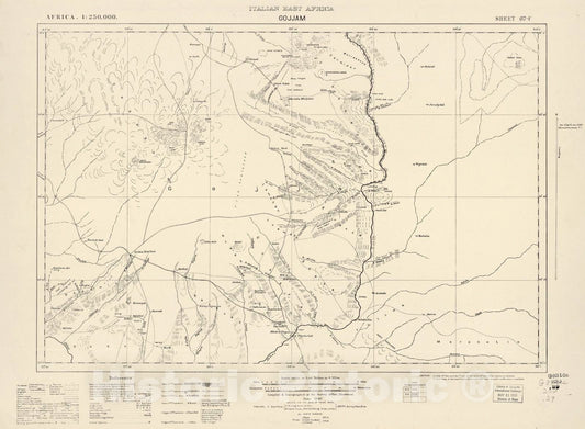 Historic 1909 Map - Sudan 1:250,000 - Gojjam Sheet 67-F Jun 1940 - Anglo-Egyptian Sudan