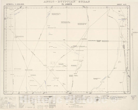 Historic 1909 Map - Sudan 1:250,000 - El Laqaya Sheet 44-N May 1939 - Anglo-Egyptian Sudan