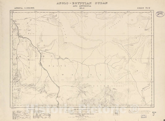 Historic 1909 Map - Sudan 1:250,000 - Maji Sheet 78-H Jul 1923 - Anglo-Egyptian Sudan