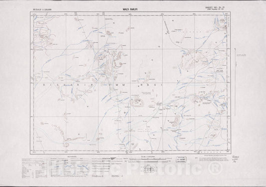 Historic 1909 Map - Sudan 1:250,000 - Wadi Amur Sheet NE-36-D (Old Number 45-D) 1975 - Anglo-Egyptian Sudan