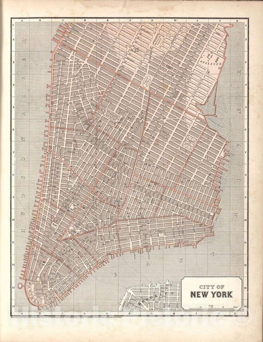 Historic 1842 Map - Morse's North American Atlas. - City of New York - Morse's cerographic maps