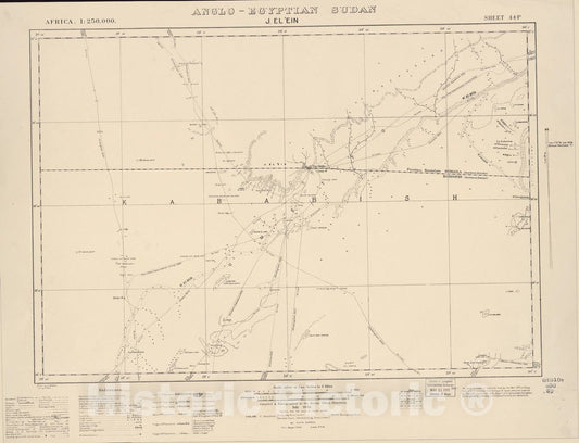 Historic 1909 Map - Sudan 1:250,000 - J. El'ein Sheet 44-P Jul 1934 - Anglo-Egyptian Sudan