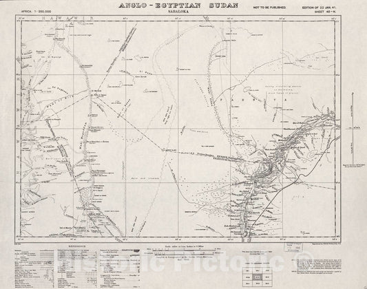 Historic 1909 Map - Sudan 1:250,000 - Sabaloka Sheet 45-N Nov 1933 - Anglo-Egyptian Sudan