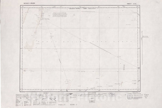 Historic 1909 Map - Sudan 1:250,000 - Great Selima Sand Sheet 34-K 1976 (no Month on map) - Anglo-Egyptian Sudan
