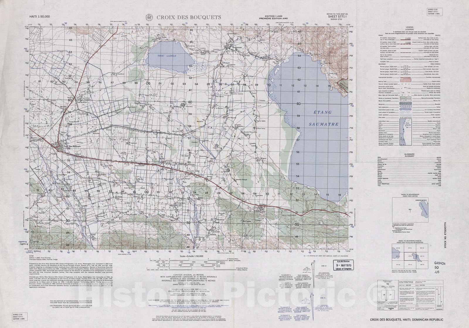 Historic 1948 Map - Haiti 1:50,000. - Croix Des Bouquets, Sheet 5771 I - 1 ed