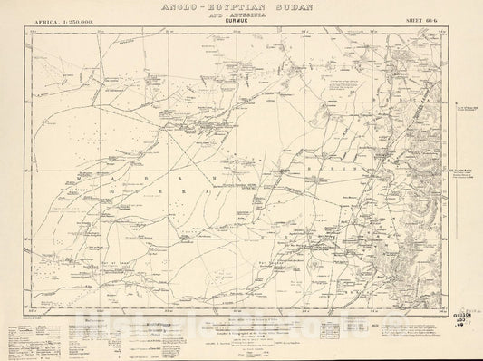 Historic 1909 Map - Sudan 1:250,000 - Kurmuk Sheet 66-G Dec 1940 - Anglo-Egyptian Sudan