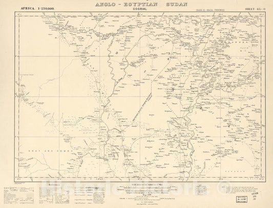 Historic 1909 Map - Sudan 1:250,000 - Gogrial Sheet 65-O Sep 1930 - Anglo-Egyptian Sudan