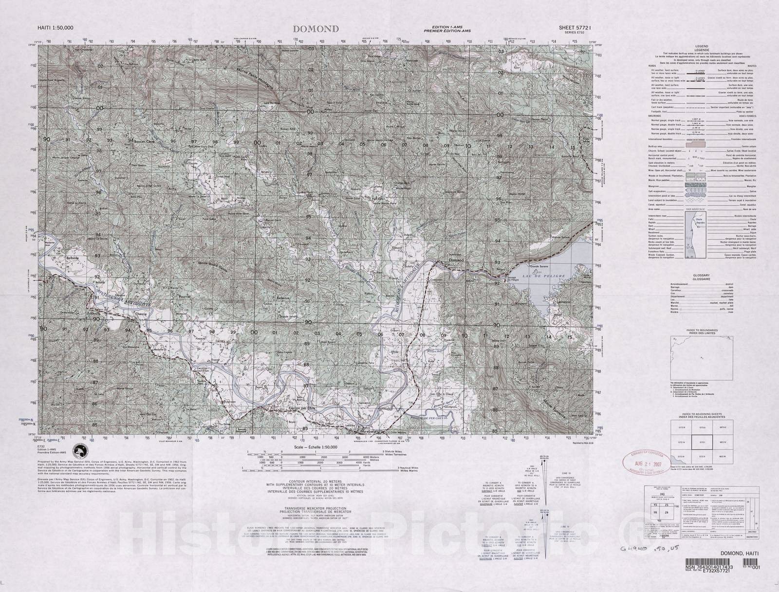 Historic 1948 Map - Haiti 1:50,000. - Domond, Sheet 5772 I - 1 ed. (Reprinted 2004)
