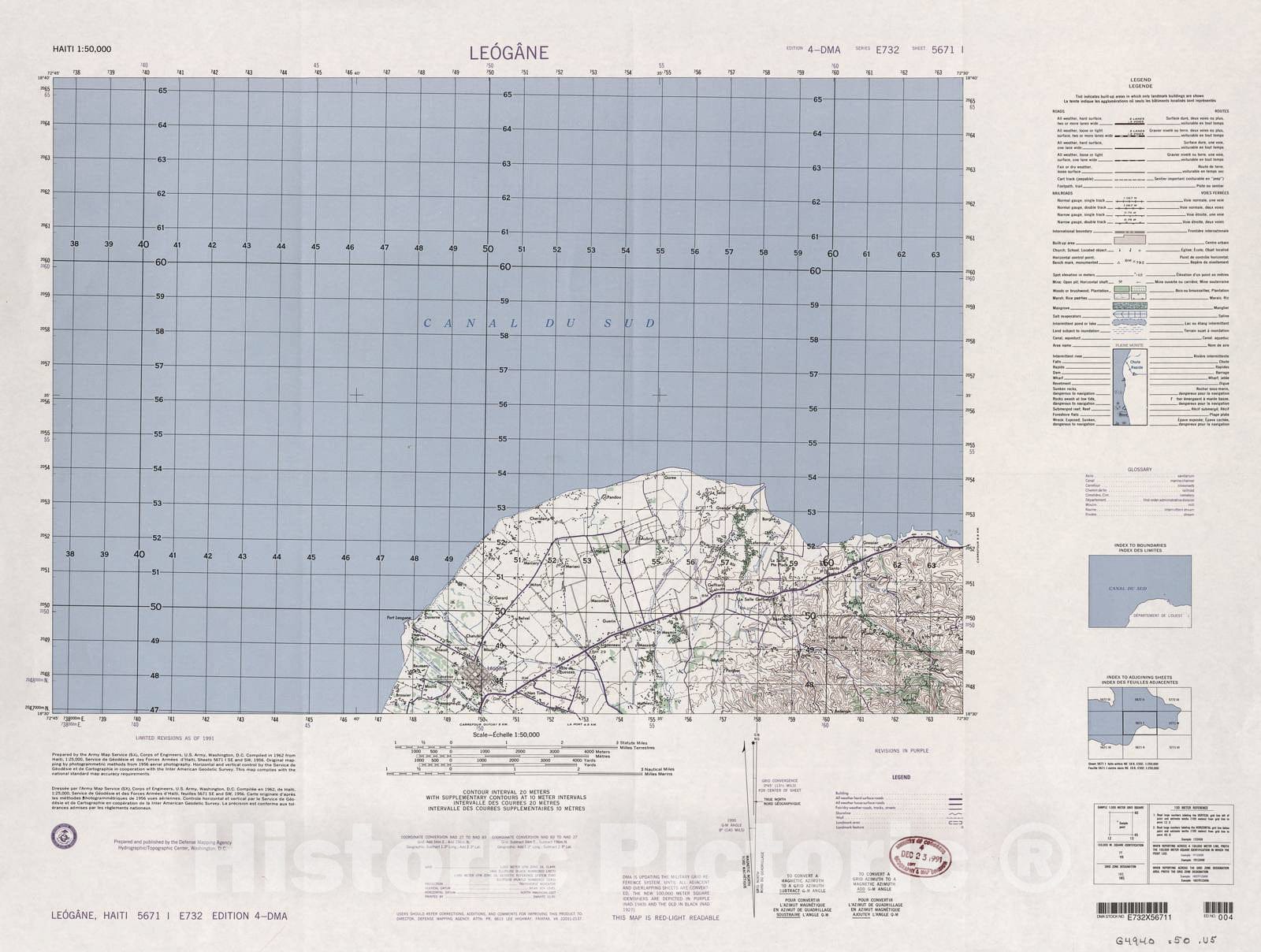 Historic 1948 Map - Haiti 1:50,000. - Leogane, Sheet 5671 I - 4 ed.