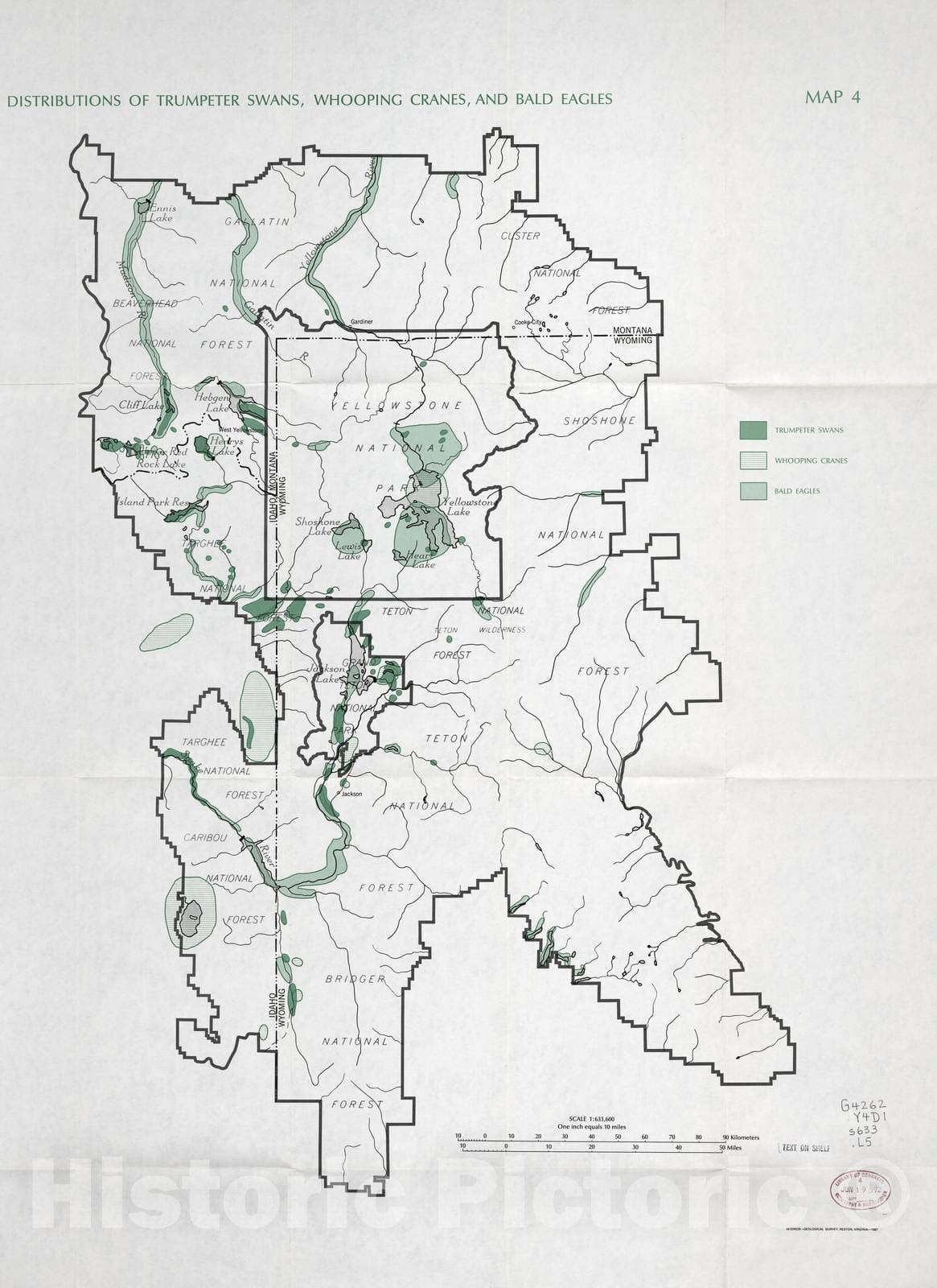 Historic 1986-1987 Map - Greater Yellowstone Ecosystem - Wilderness, Wilderness Study Areas, and Wild and Scenic Rivers