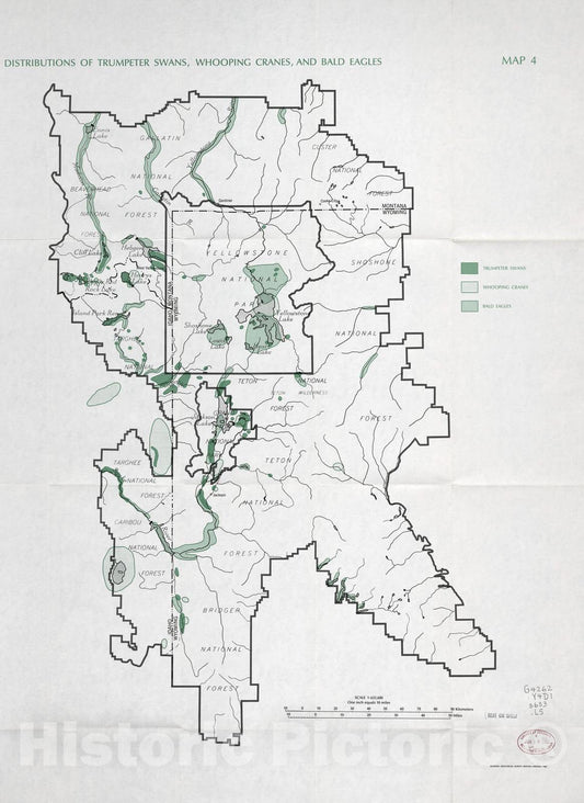 Historic 1986-1987 Map - Greater Yellowstone Ecosystem - Wilderness, Wilderness Study Areas, and Wild and Scenic Rivers