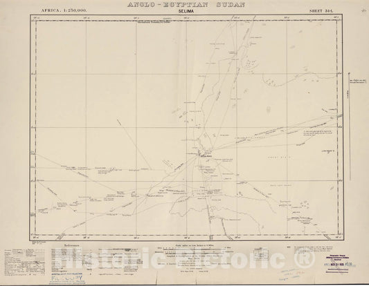 Historic 1909 Map - Sudan 1:250,000 - Selima Sheet 34-L Mar 1934 - Anglo-Egyptian Sudan