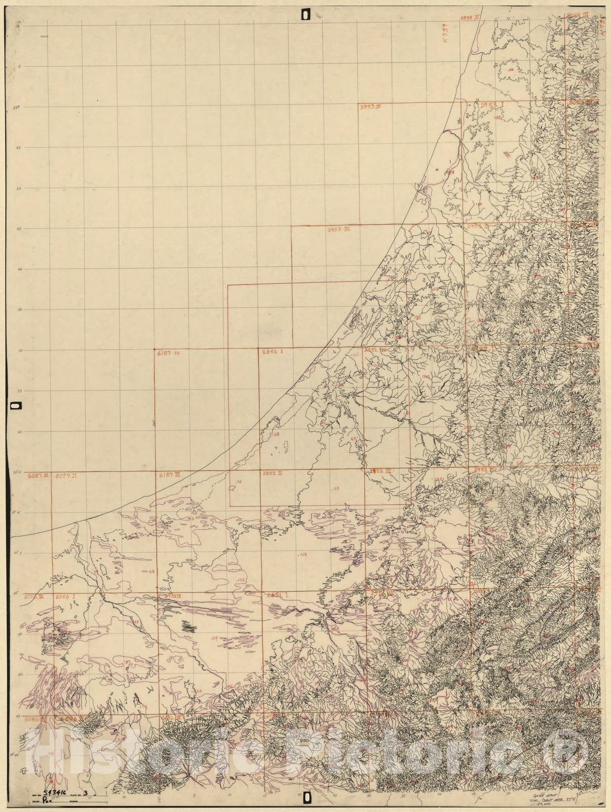 Historic Map - CIA Terrain Board Collection - Gaza Strip - Reference line Work