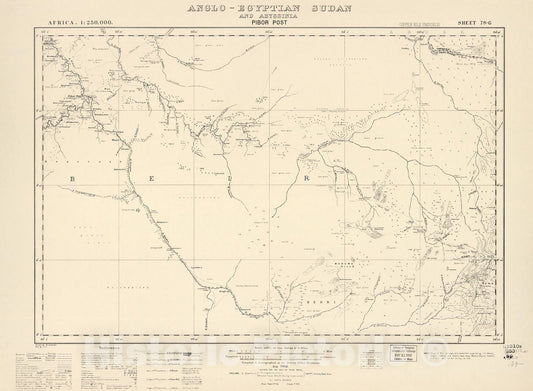 Historic 1909 Map - Sudan 1:250,000 - Pibor Post Sheet 78-G Aug 1932 - Anglo-Egyptian Sudan