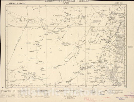 Historic 1909 Map - Sudan 1:250,000 - Kurmuk Sheet 66-G Oct 1930 - Anglo-Egyptian Sudan 1