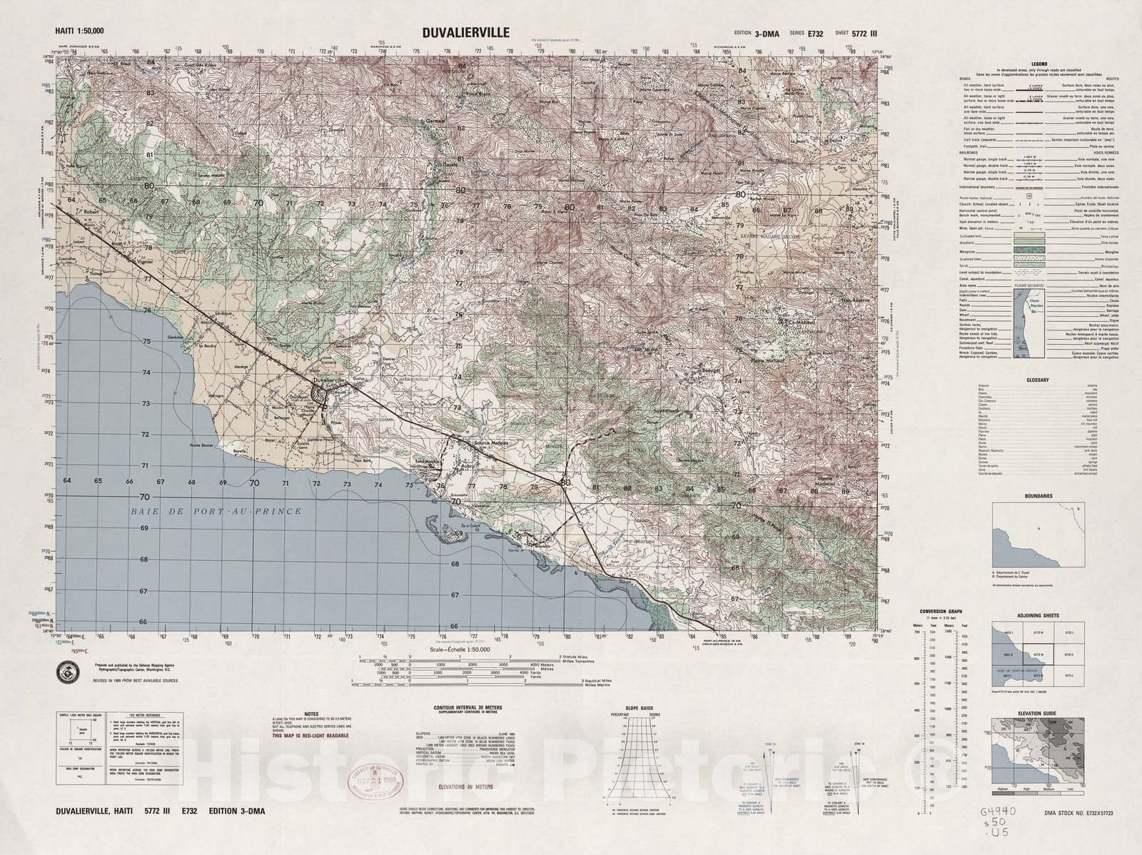 Historic 1948 Map - Haiti 1:50,000. - Duvalierville, Sheet 5772 III - 3 ed.