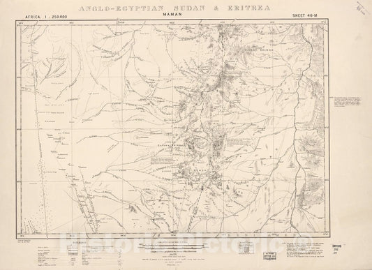 Historic 1909 Map - Sudan 1:250,000 - Maman Sheet 46-M Aug 1918 - Anglo-Egyptian Sudan