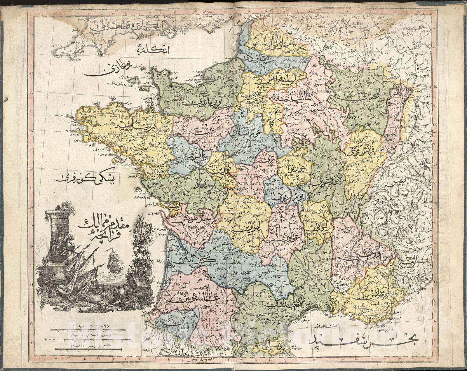 Historic 1803 Map - Cedid Atlas tercÃÂ¼MESI - France 1