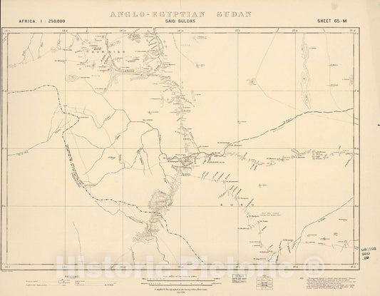 Historic 1909 Map - Sudan 1:250,000 - Said Buldas Sheet 65-M Apr 1916 - Anglo-Egyptian Sudan