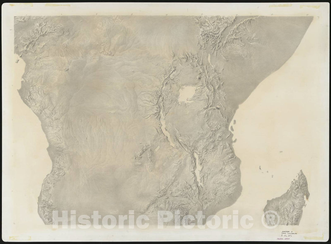 Historic Map - CIA Terrain Board Collection - Central Africa - Reference line Work