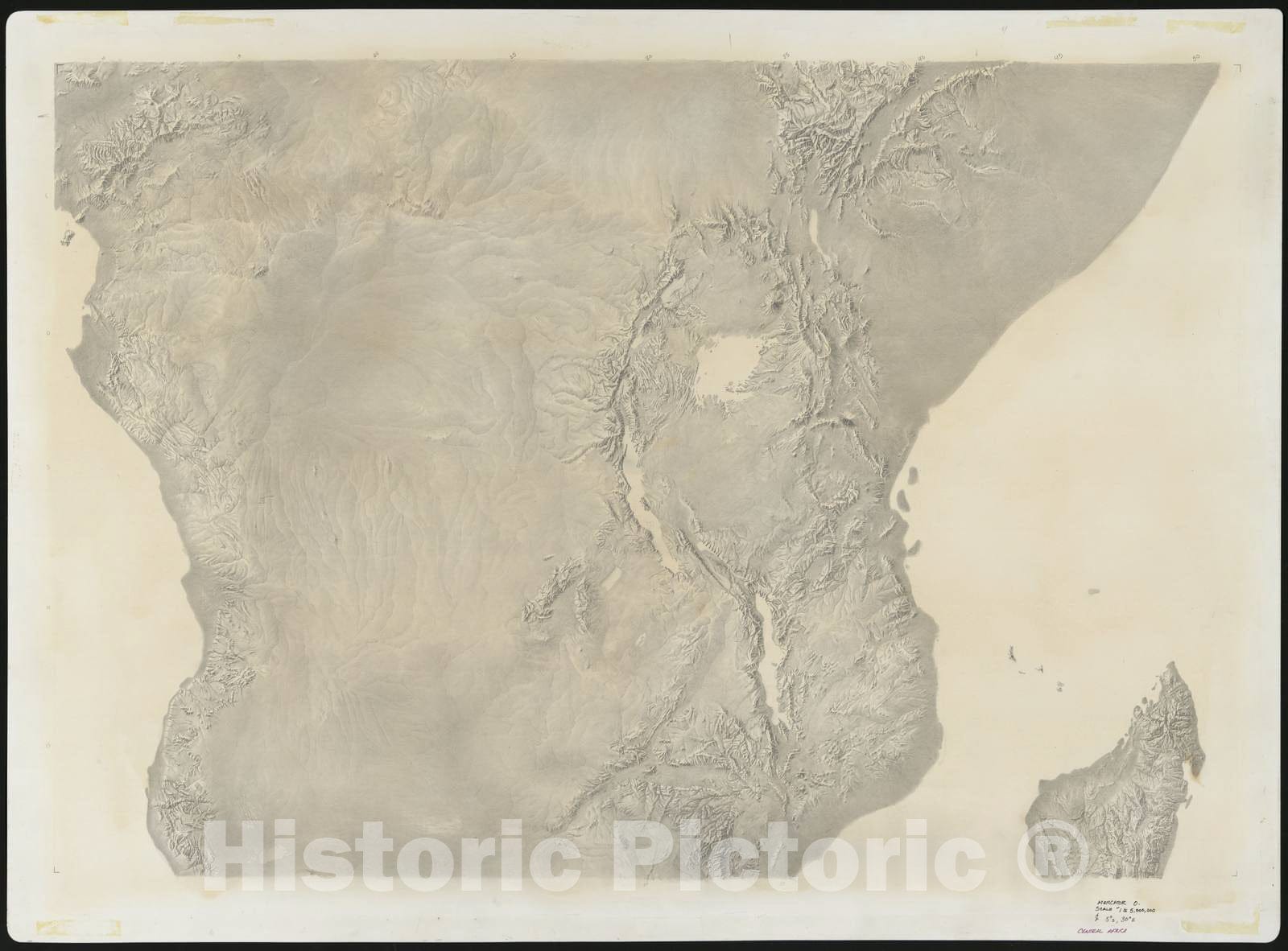 Historic Map - CIA Terrain Board Collection - Central Africa - Reference line Work