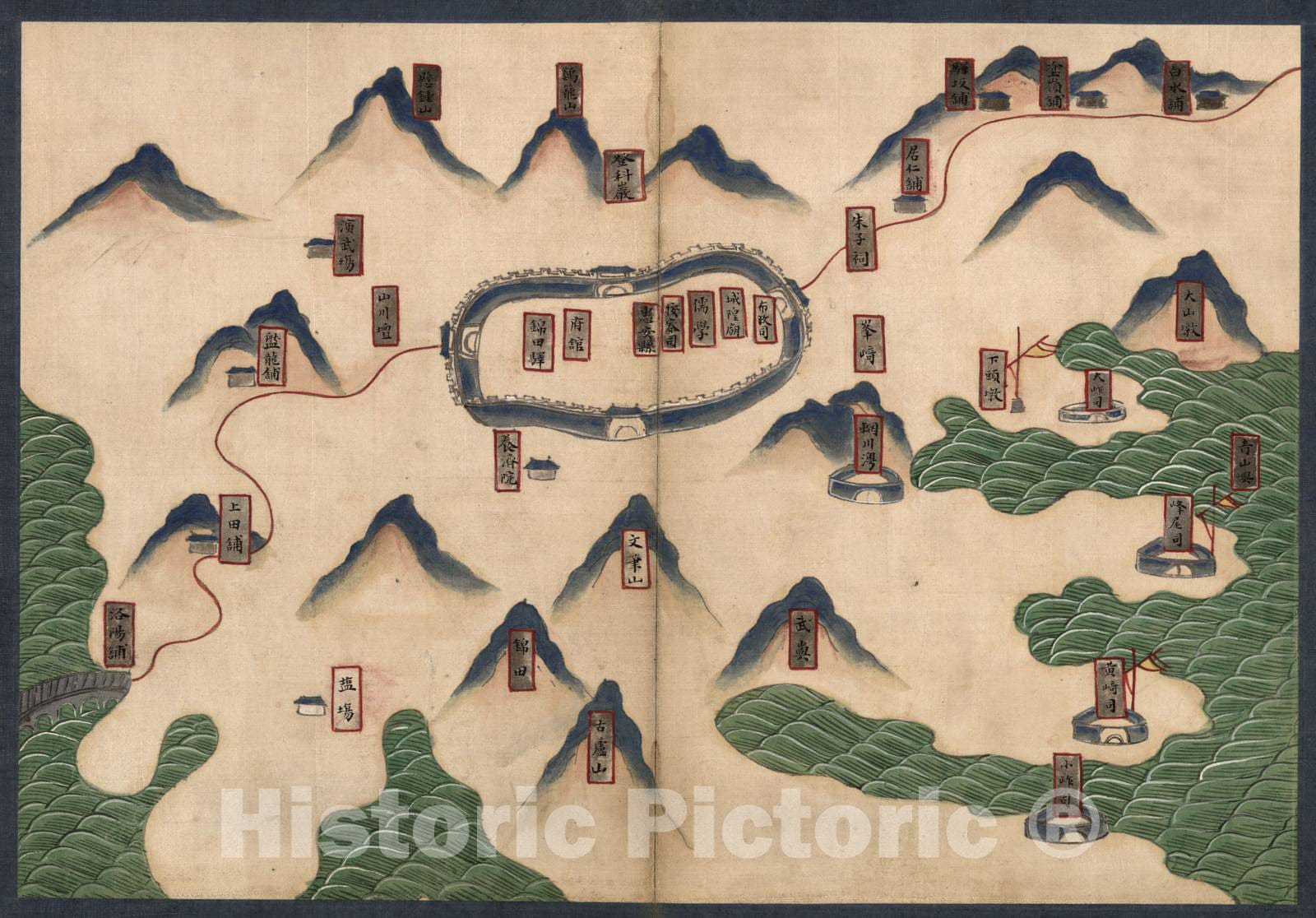 Historic 1602 Map - Quanzhou Fu yu di tu Shuo. - Huian Xian -