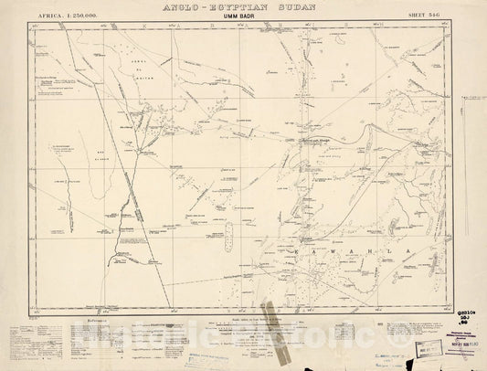 Historic 1909 Map - Sudan 1:250,000 - UMM Badr Sheet 54-G Oct 1934 - Anglo-Egyptian Sudan