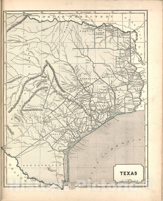 Historic 1842 Map - Morse's North American Atlas. - Texas - Morse's cerographic maps