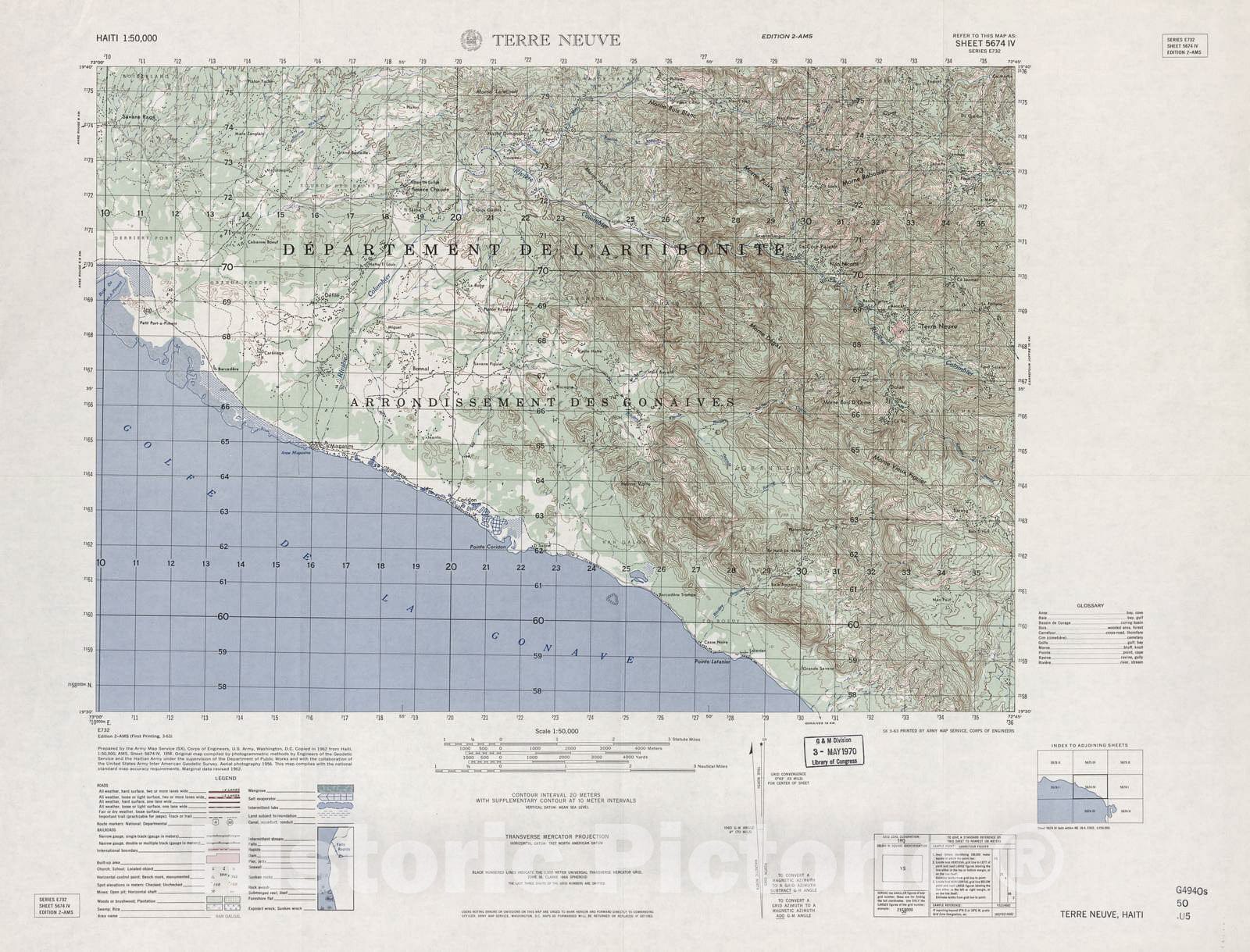 Historic 1948 Map - Haiti 1:50,000. - Terre Neuve, Sheet 5674 IV - 2 ed.