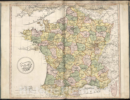 Historic 1803 Map - Cedid Atlas tercÃÂ¼MESI - France 2